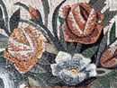 Roses and Poppies in a Vase Mosaic close-up