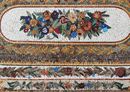 Traditional Floral Patterned Mosaic Runner Rug close-up