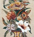 Checkered Vase with Flowers Mosaic close-up