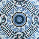 Grecian Pattern Mosaic, 48" close-up