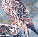 Falcon on Cliff Mosaic, 30"x44" close-up