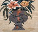 Tropical Flower Arrangement Mosaic, 56"x40" close-up