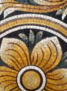 Patterned Gold Leafy Round Mosaic close-up