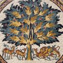 Дерево жизни, круглая мозаика крупным планом