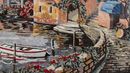 Coastal Town Mosaic, 67"x48" close-up