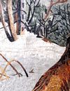 Fox in Snow Mosaic close-up