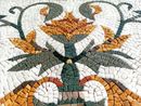 Green and Gold Floral Mosaic close-up
