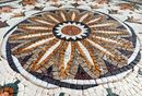 Dusky Rose Floral Pattern Mosaic, 48" close-up