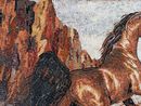 Wild Brown Horse Mosaic, 56" close-up