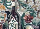 Wine Roses Fruit Mural Mosaic close-up
