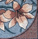 Pink Lilies Mosaic Tile, 60" close-up