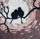 Love Birds in Moonlight Mosaic close-up