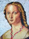 Raphael's Young Woman with Unicorn Mosaic close-up
