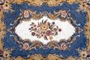 Gold and Blue Floral Rug Mosaic close-up
