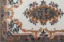 Ornate Brown Rug Mosaic, 95"x63" close-up