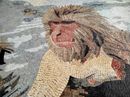 Group of Macaques Bathing in the Sunshine Mosaic крупным планом