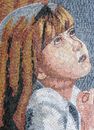 Portrait of a Girl Praying Mosaic close-up