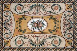 Rustic Gold Decorative Rug Mosaic