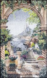 Stone Walkway with Scenic View Mosaic