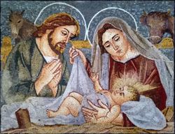 Mary, Joseph, and Jesus Mosaic