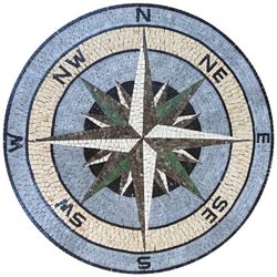 Green and Brown Compass Mosaic