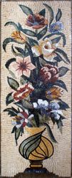 Mosaik Blumen Vase Strauß Wandkunst