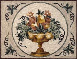 Gold Fruit Bowl Vignette Mosaic Backsplash
