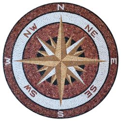 Gold and Crimson Compass Mosaic