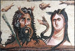 Тефия и Океан, мозаика