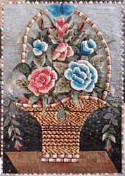 Корзина с цветами, мозаика