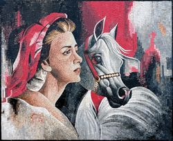 Женщина с арабским скакуном, мозаика