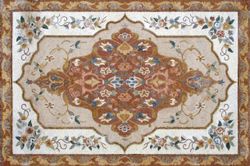 Red and White Floral Rug Mosaic