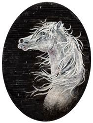 Oval Horse Portrait Mosaic