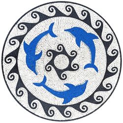 Blue Dolphin Mosaic Medallion