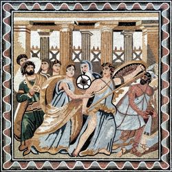 Off to Battle Roman Mosaic Reproduction