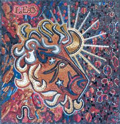 Colorful Leo Zodiac Mosaic Wall Art