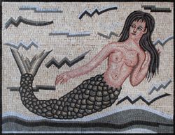 Русалка, панно из мозаики