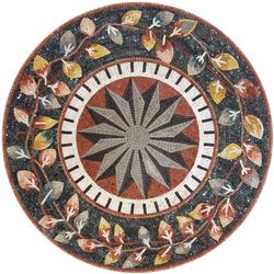 Round Colorful Leaves Mosaic