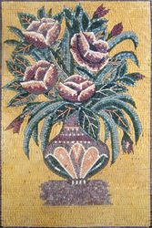 Roses on Gold Background Mosaic