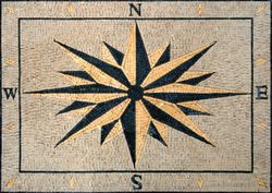 Gold Compass Rug Mosaic