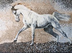 Majestätisches weißes Pferd Mosaik