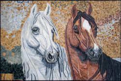 Portrait of Two Horses Mosaic