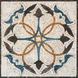 Teal and Gold Decorative Mosaic