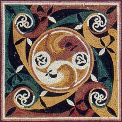 Mosaik mit abstraktem Wirbelmuster