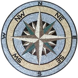 Sea Grey Compass Mosaic