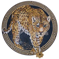 Round Jaguar Mosaic