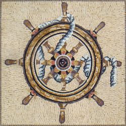 Nautical Helm and Rope Mosaic