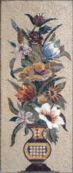 Checker Patterned Vase of Flowers Mosaic