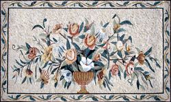 Blossoming Flowers in a Vase Mosaic