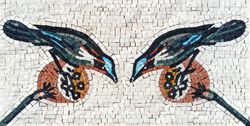 Zwei kleine bunte Vögel Mosaik
